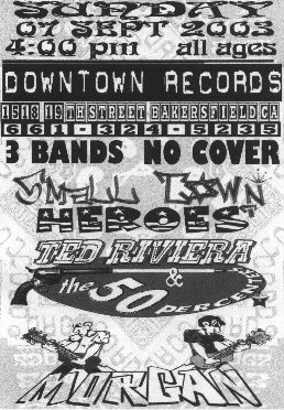 Downtown Records show flyer, September 2003