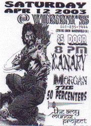 Vinny's show flyer April 2003